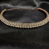 2 Layer AD Stone Gold Plated Choker Necklace for Women