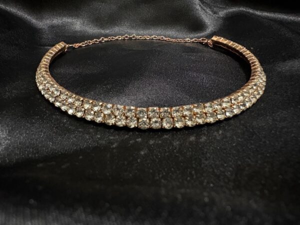 2 Layer AD Stone Gold Plated Choker Necklace for Women