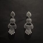 Oxidized Silver Traditional Jhumka Earrings for Women - AVER10