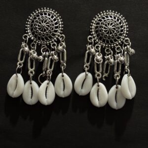 Oxidized Silver Traditional Jhumka Earrings for Women - AVER11