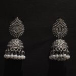 Oxidized Silver Traditional Jhumka Earrings for Women - AVER12