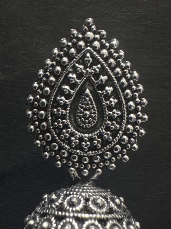 Oxidized Silver Traditional Jhumka Earrings for Women - AVER12