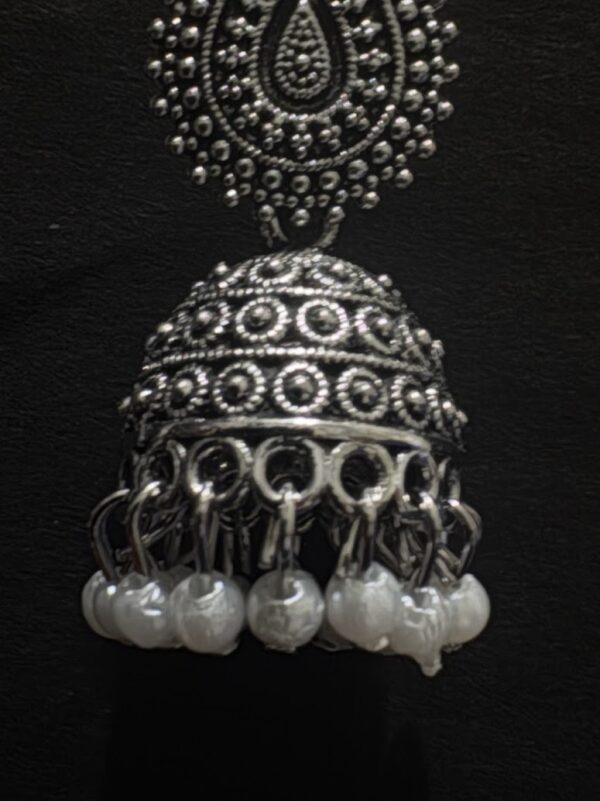Oxidized Silver Traditional Jhumka Earrings for Women - AVER12