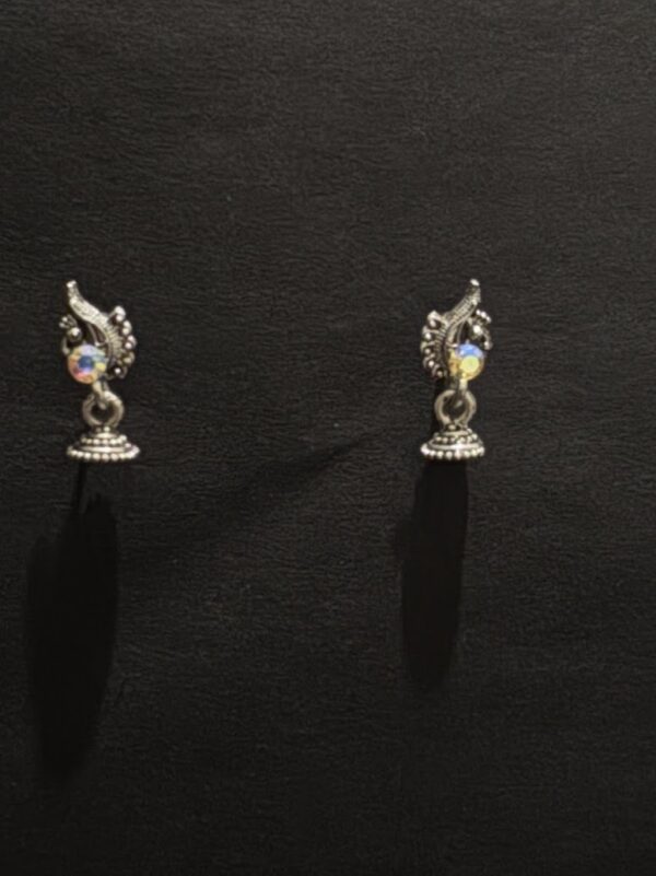 Oxidized Silver Traditional Jhumka Earrings for Women - AVER13