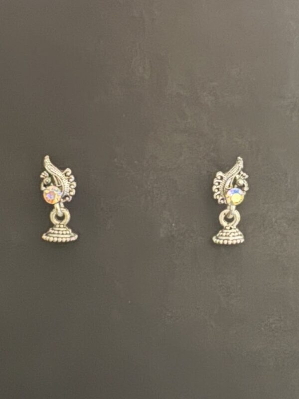 Oxidized Silver Traditional Jhumka Earrings for Women - AVER13