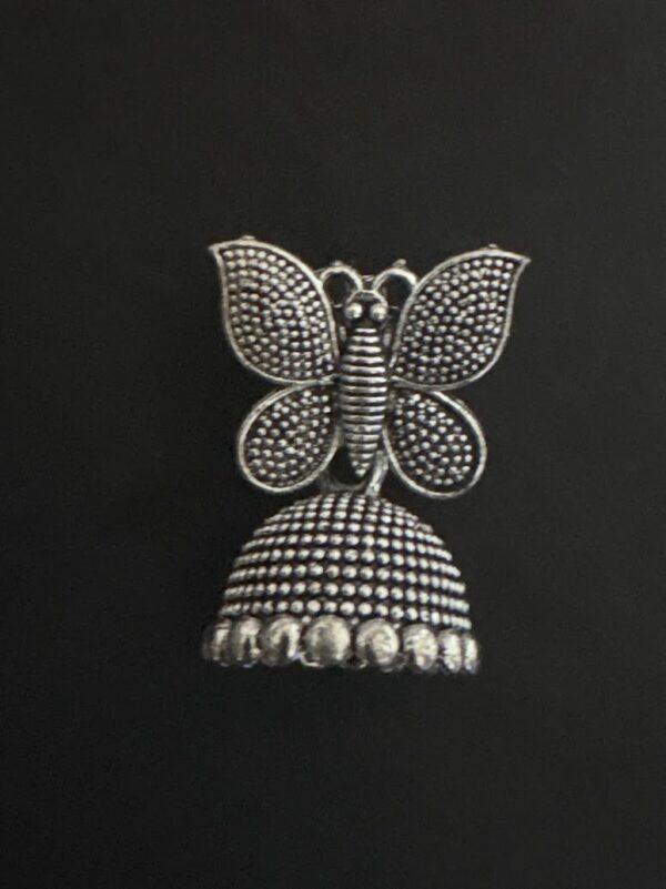 Oxidized Silver Traditional Jhumka Earrings for Women - AVER14