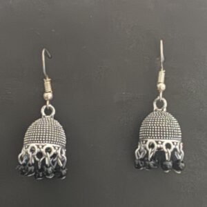 Oxidized Silver Traditional Jhumka Earrings for Women - AVER16