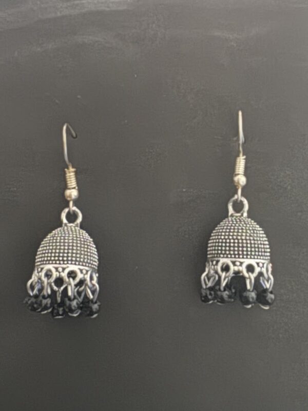 Oxidized Silver Traditional Jhumka Earrings for Women - AVER16