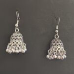 Oxidized Silver Traditional Jhumka Earrings for Women - AVER17