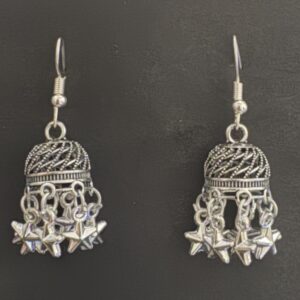 Oxidized Silver Traditional Jhumka Earrings for Women - AVER18