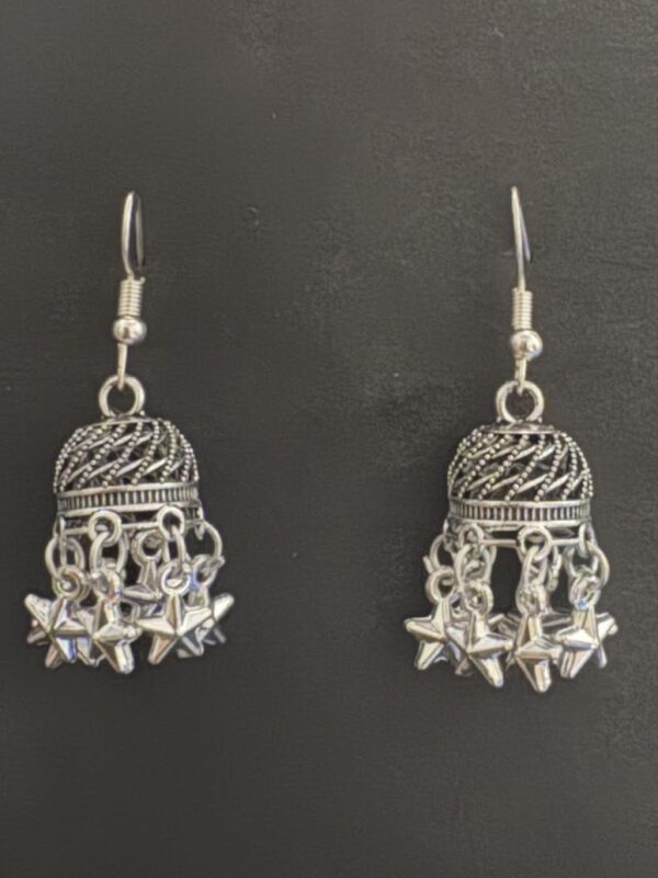 Oxidized Silver Traditional Jhumka Earrings for Women - AVER18
