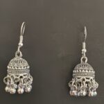 Oxidized Silver Traditional Jhumka Earrings for Women - AVER20