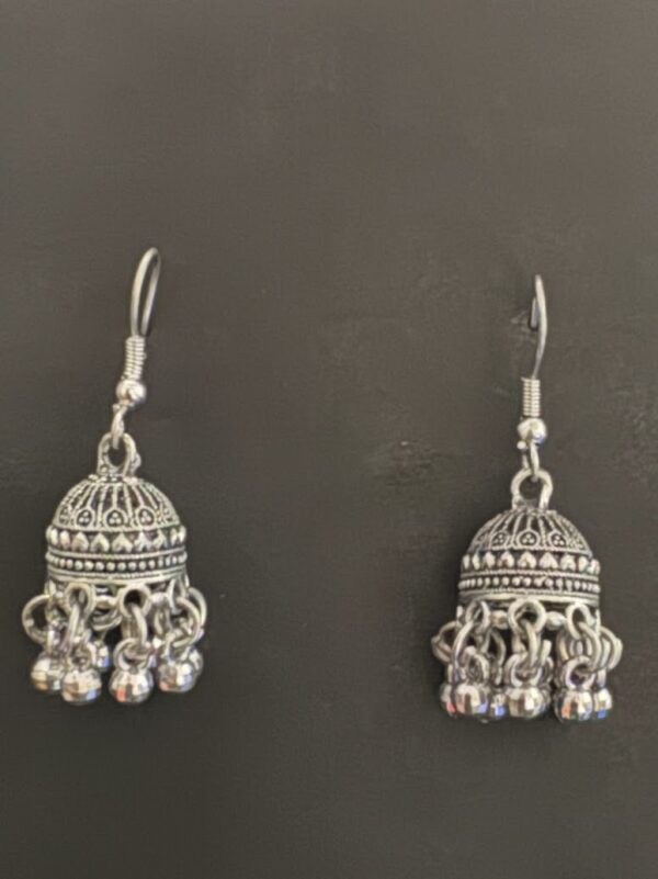 Oxidized Silver Traditional Jhumka Earrings for Women - AVER20
