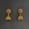 Traditional Gold-Plated Multi-Color Stone Studded Jhumka - AVER21