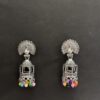 Oxidized Silver Traditional Jhumka Earrings for Women AVER24