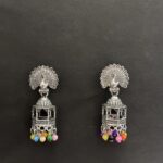 Oxidized Silver Traditional Jhumka Earrings for Women AVER24