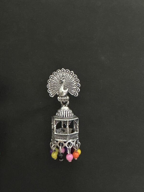 Oxidized Silver Traditional Jhumka Earrings for Women AVER24