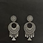 Oxidized Silver Traditional Jhumka Earrings for Women AVER25