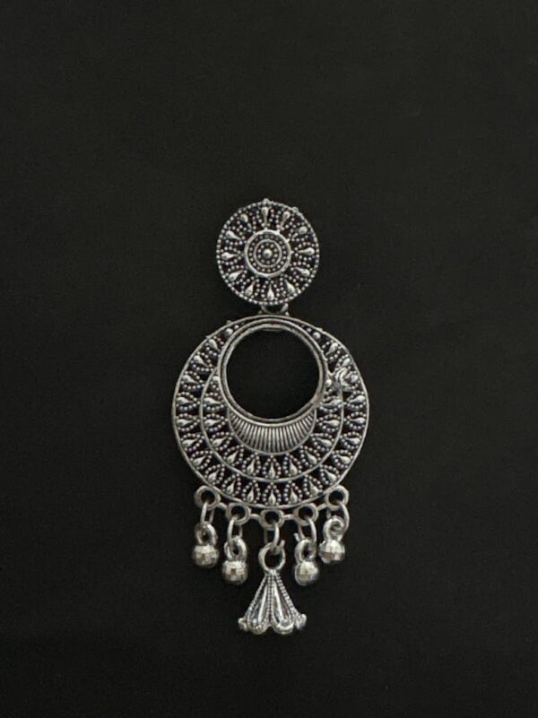Oxidized Silver Traditional Jhumka Earrings for Women AVER25