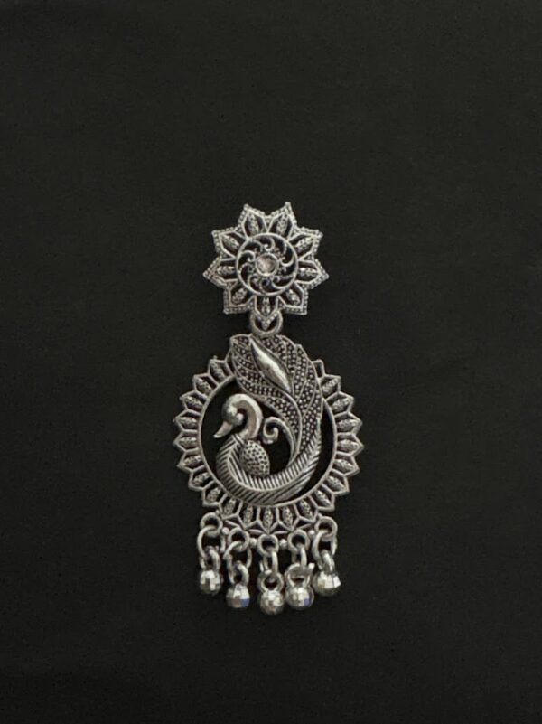 Oxidized Silver Traditional Jhumka Earrings for Women AVER26