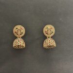 Traditional Gold-Plated Multi-Color Stone Studded Jhumka - AVER23