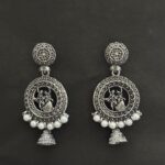 Oxidized Silver Traditional Jhumka Earrings for Women AVER27