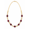 Gold-Plated Ruby Red Beaded Necklace AVN10