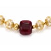 Gold-Plated Ruby Red Beaded Necklace AVN10