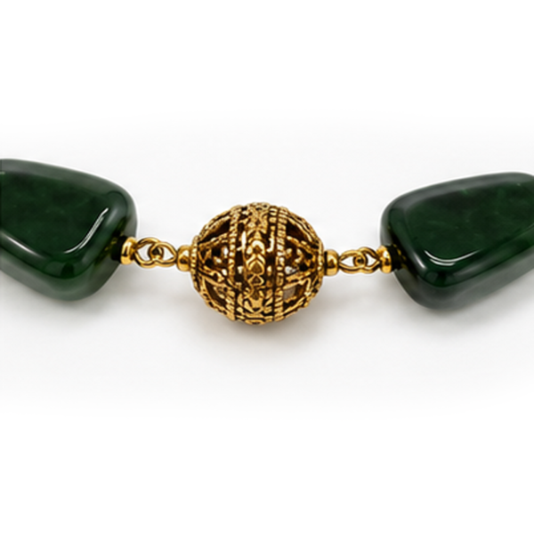 Gold-Plated Antique Beads Necklace - AVN11